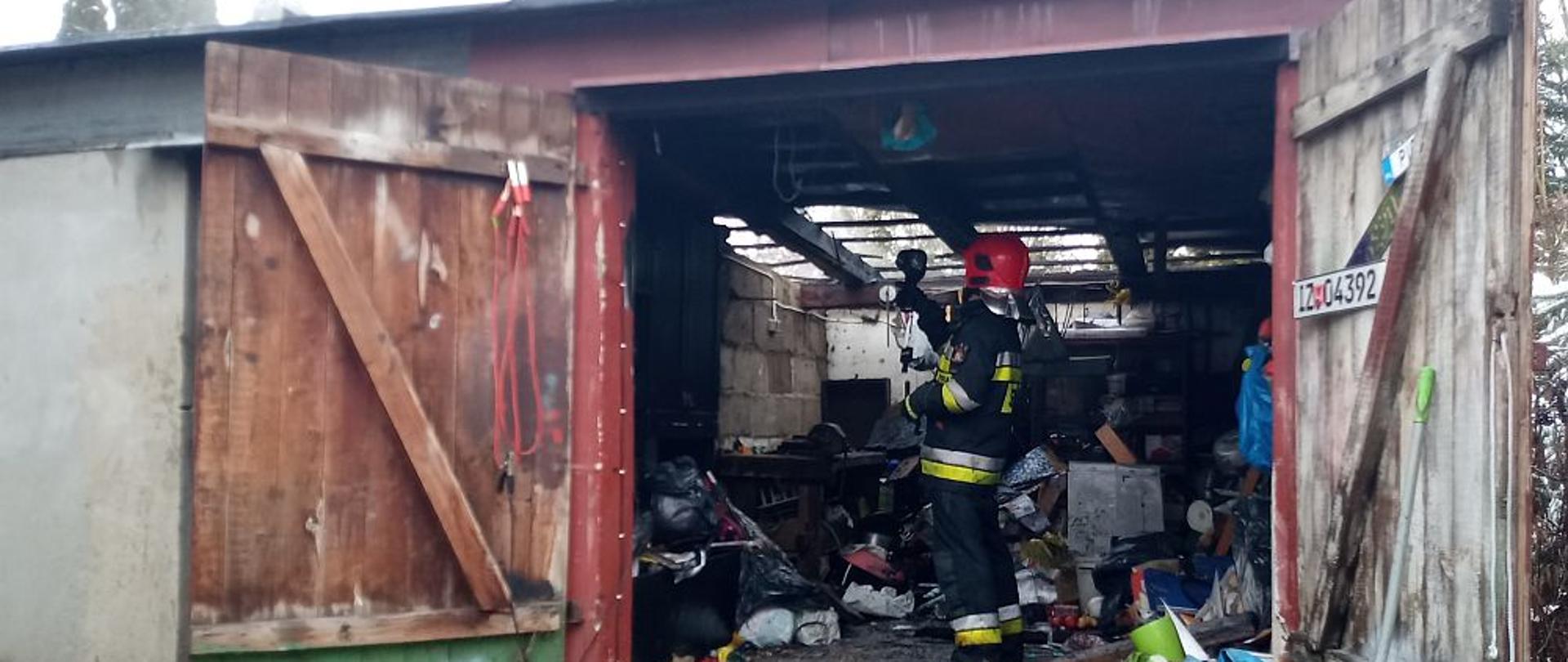 Pożar budynku gospodarczego