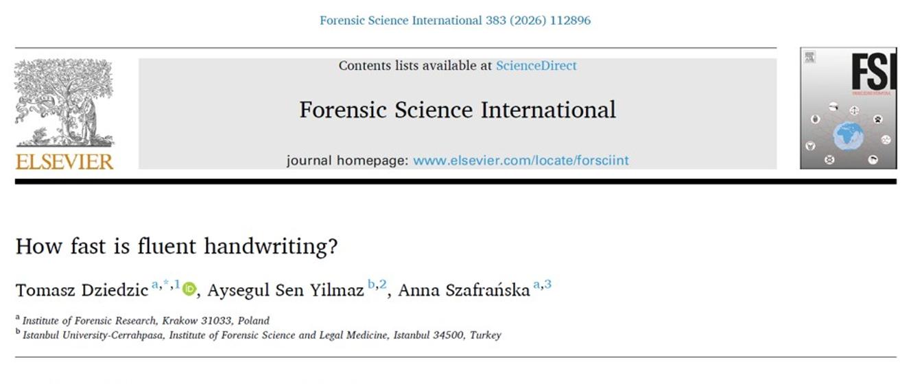 Artykuł naukowców IES w czasopiśmie „Forensic Science International ...