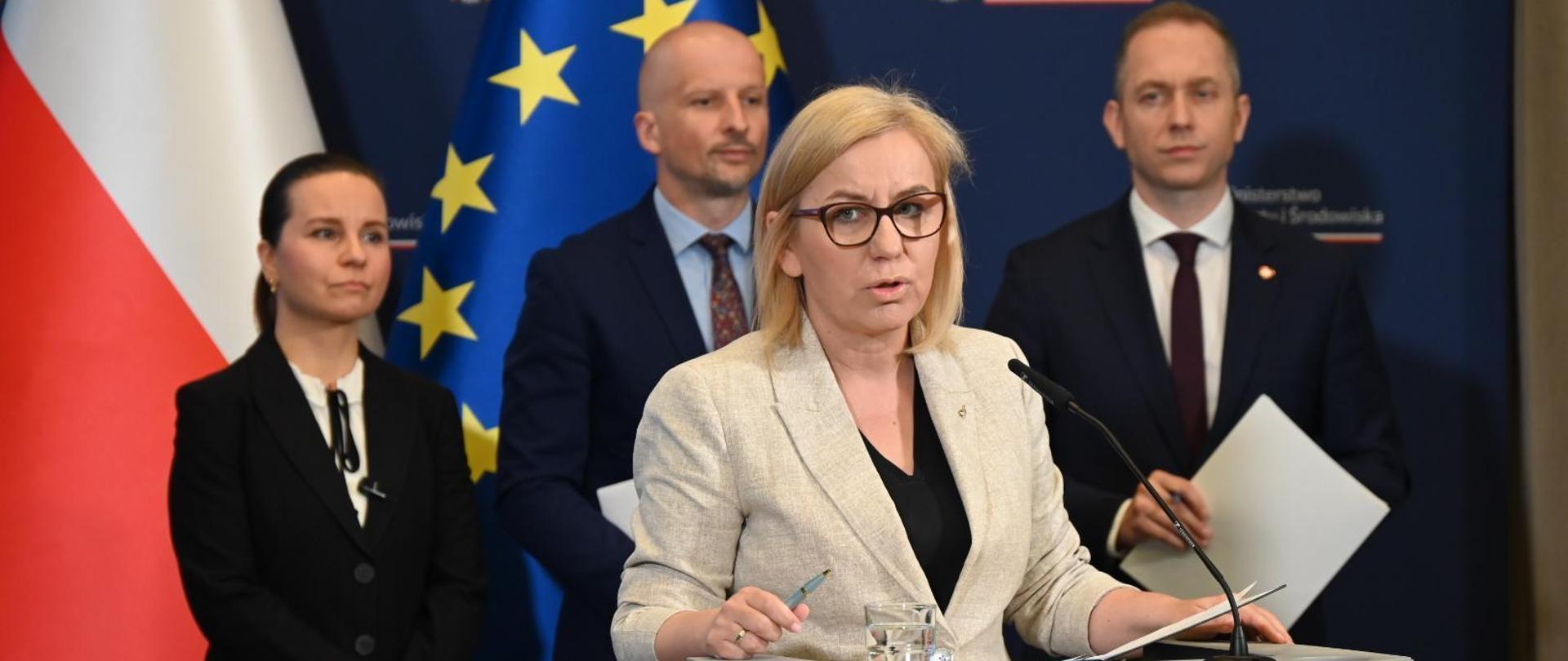 ministra Paulina Hennig-Kloska podczas konferencji o przyrodniczym komponencie Tarczy Wschód