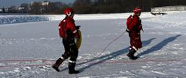 Ćwiczenia doskonalące z ratownictwa lodowego strażaków JRG w Działdowie oraz OSP z powiatu działdowskiego