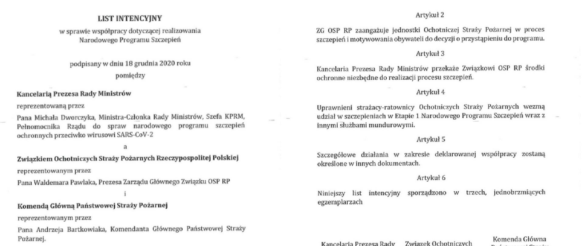 LIst Intencyjny_Narodowy Program Szczepień z 18 grudnia 2020
