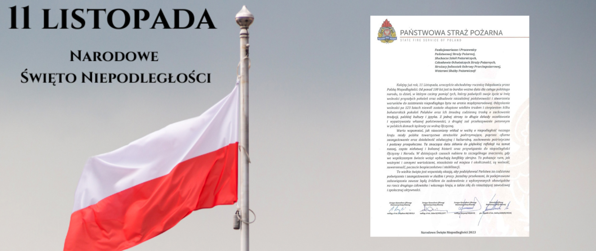 Baner z napisem 11 Listopada Narodowe Święto Niepodległości