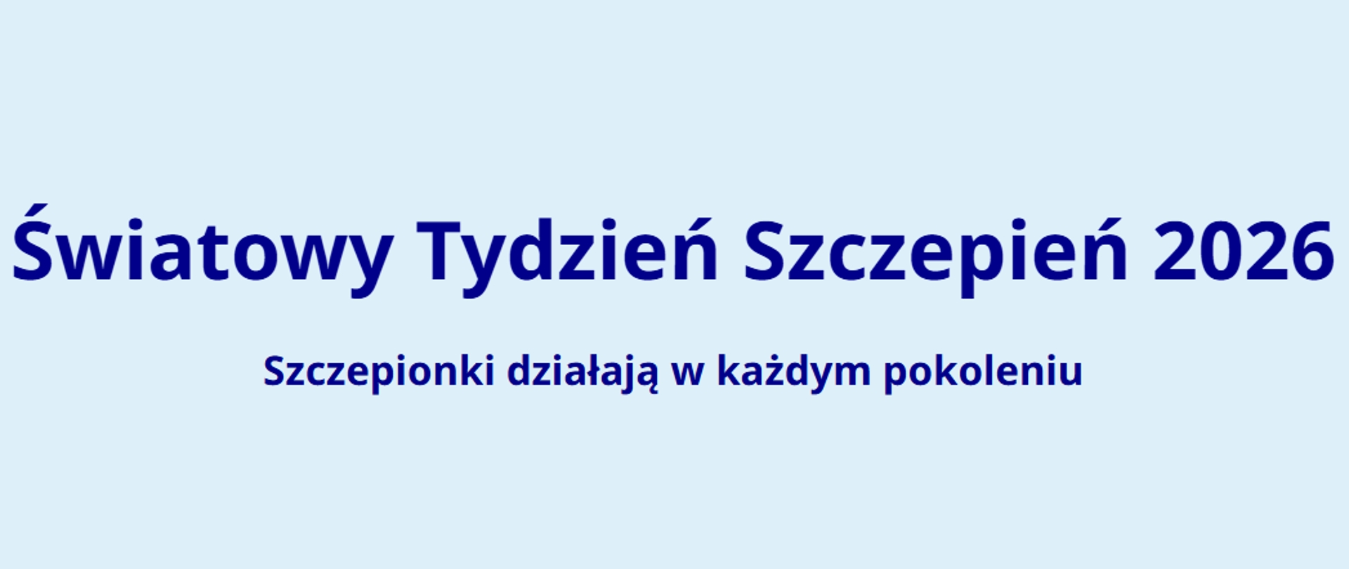 Światowy Tydzień Szczepień 2026