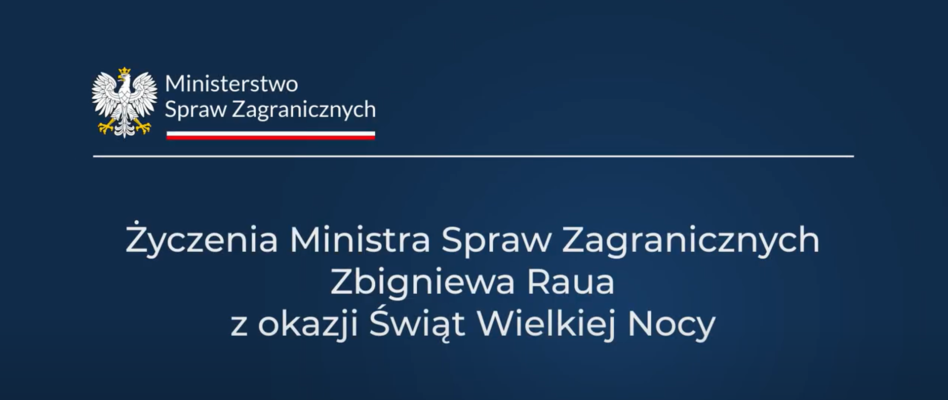 Życzenia Wielkanoc Minister Zbigniew Rau