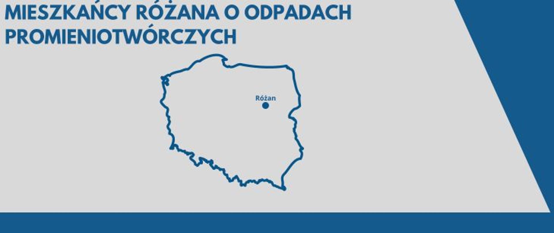 Banner z napisem "Mieszkańcy Różana o odpadach promieniotwórczych"