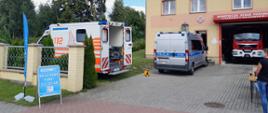 Objazdowy punkt szczepień na placu przed OSP Kamienica Szlachecka.