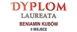 Dyplom laureata - Beniamin Kubów II miejsce w XII Tarnobrzeskim Konkursie Akordeonowym.