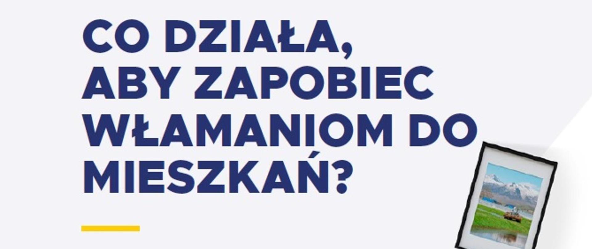 Napis: "Co działa, aby zapobiec włamaniom do mieszkań."