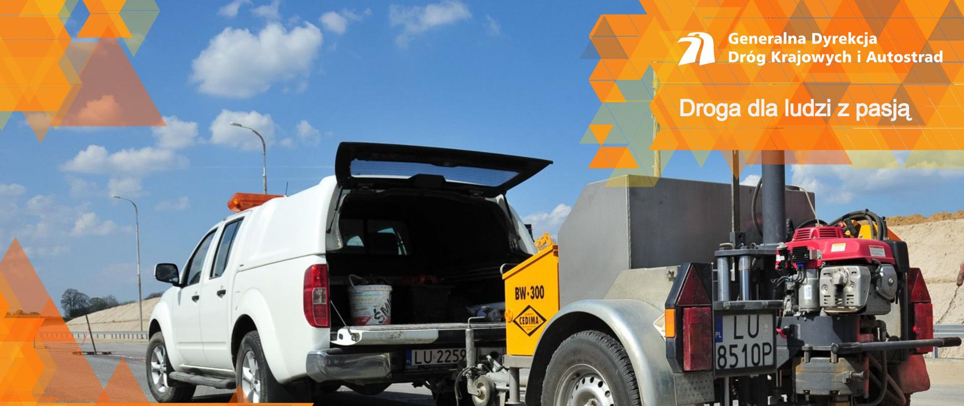 Grafika przedstawia prace drogowe wraz z hasłem zapraszającym do aplikowania do pracy w GDDKiA.