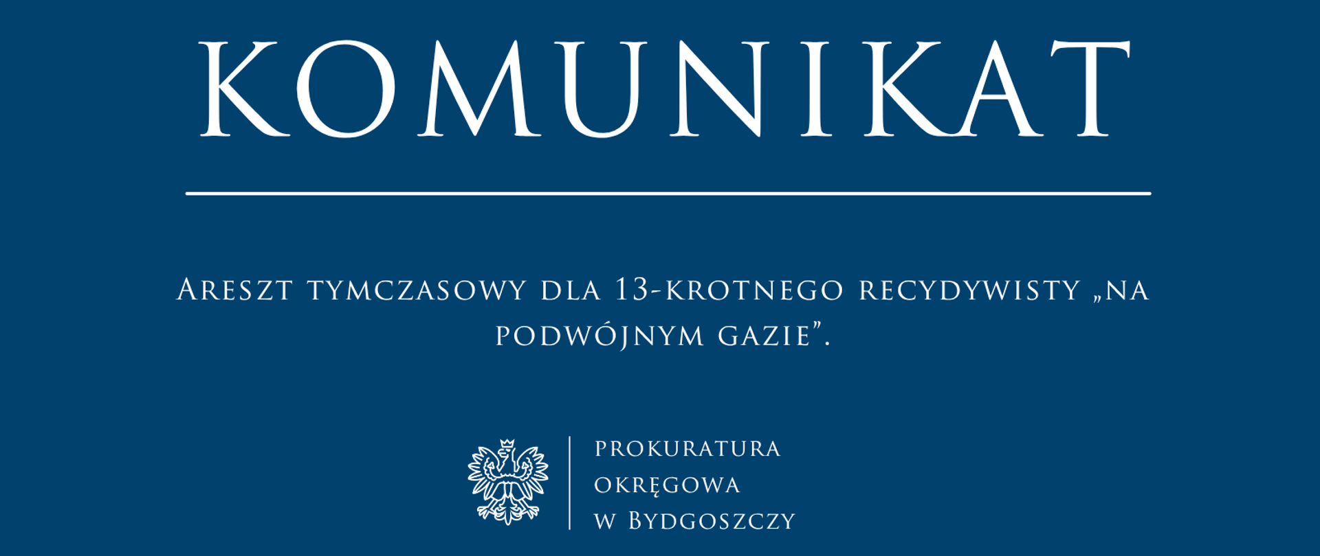 Areszt tymczasowy dla 13-krotnego recydywisty „na podwójnym gazie”.