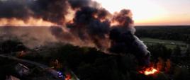 Pożar składowiska w miejscowości Łąki