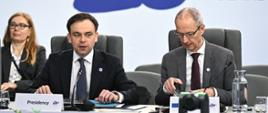 Minister finansów Andrzej Domański podczas drugiego dnia nieformalnej Rady ECOFIN w Warszawie