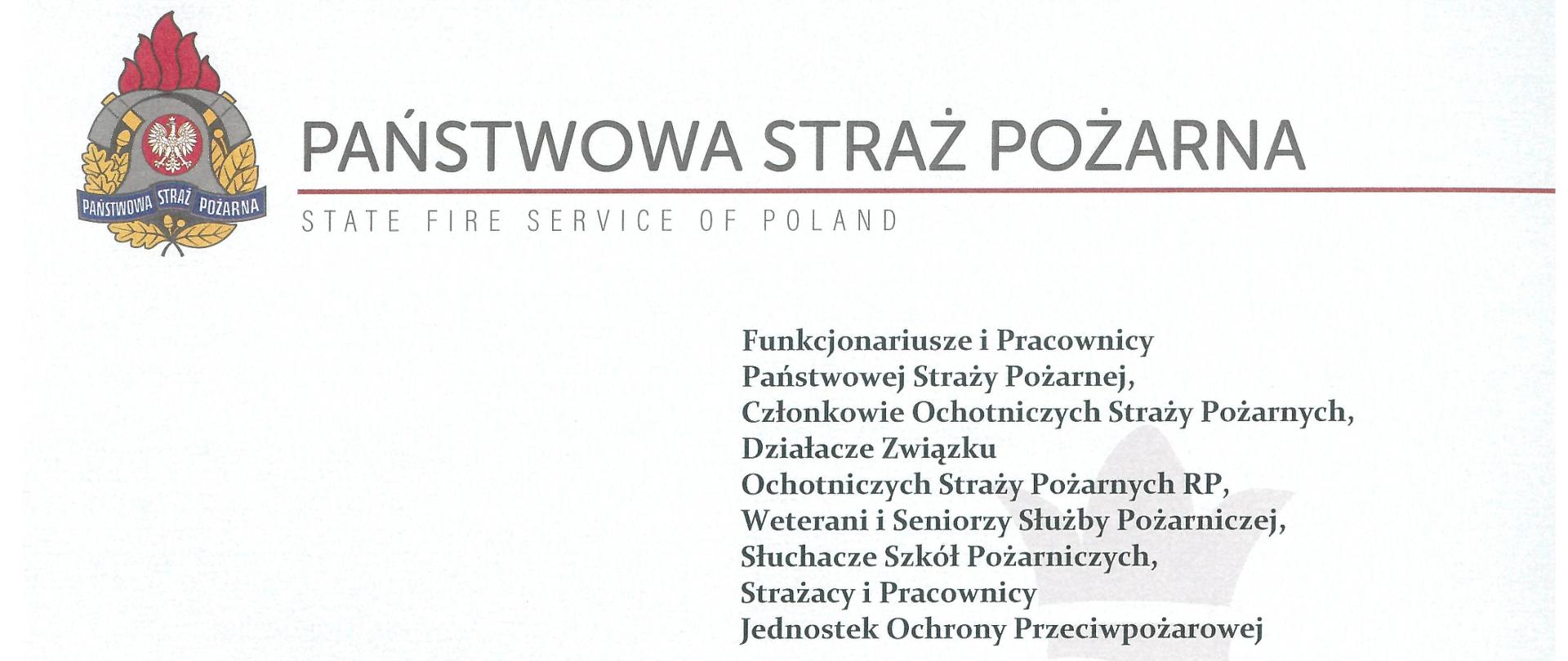 Zdjęcie przedstawia Życzenia Komendanta Głównego Państwowej Straży Pożarnej z okazji Dnia Strażaka.