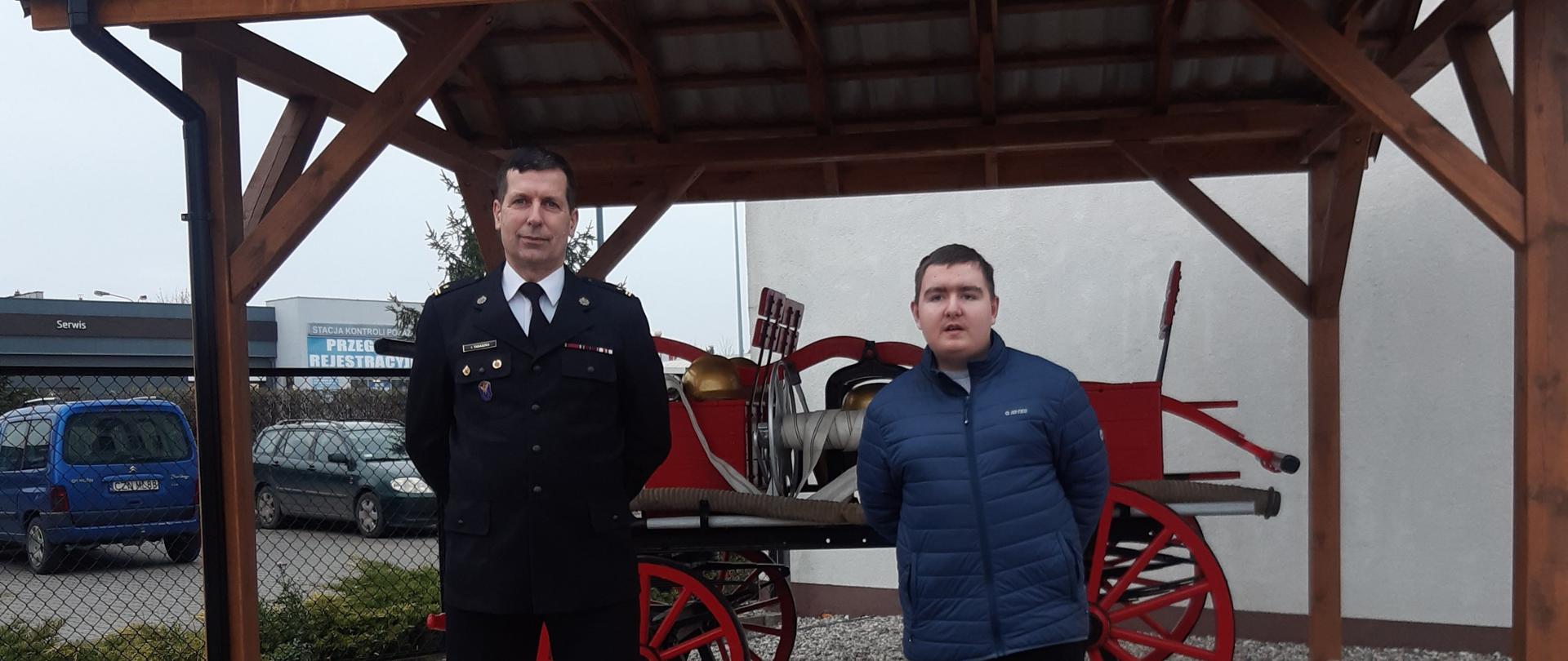 Młody pasjonat ratownictwa z wizytą w KP PSP Inowrocław