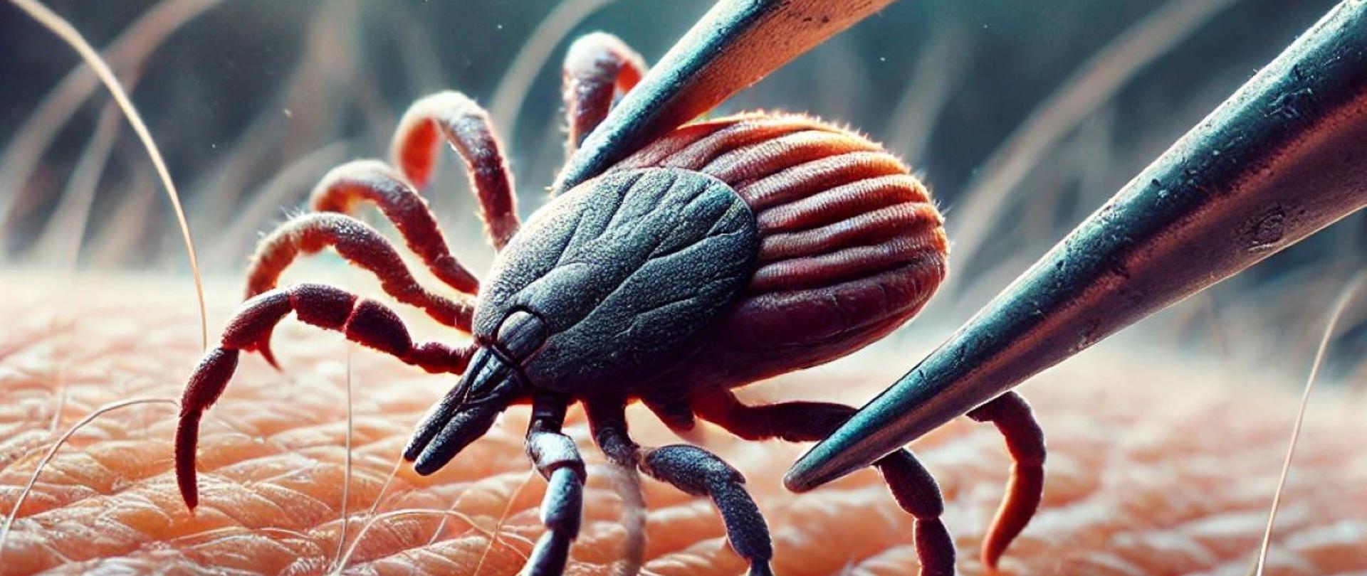 Zdjęcie kleszcza na skórze 