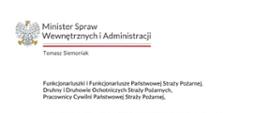 Życzenia Ministra Spraw Wewnętrznych i Administracji dla strażaków