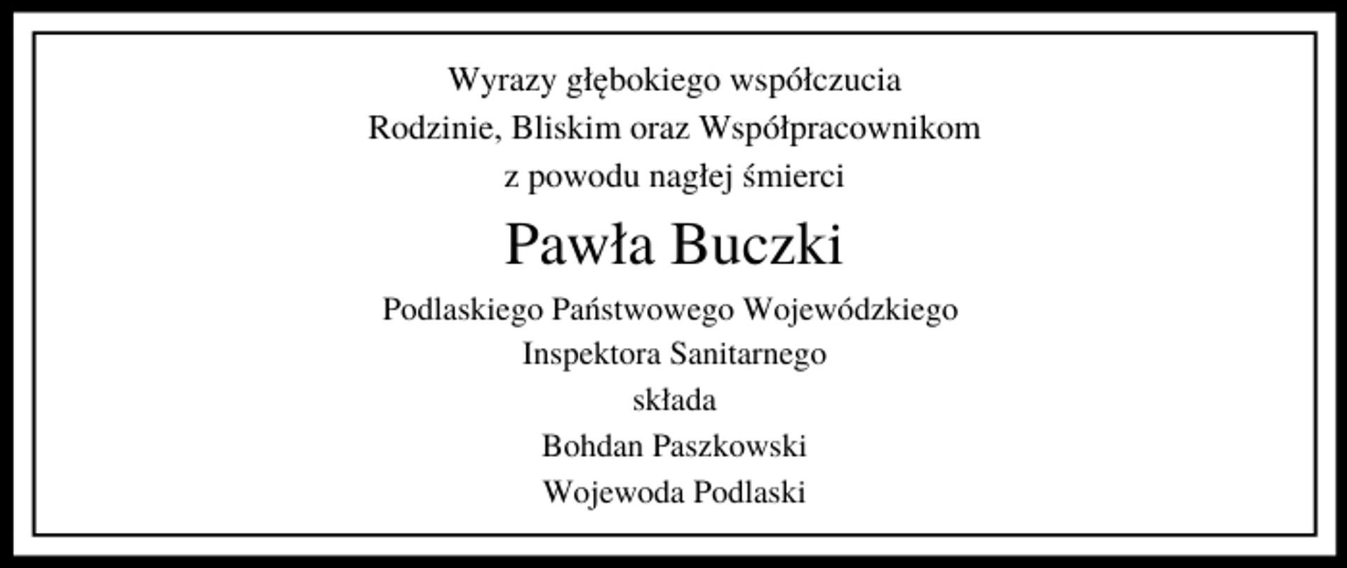 Kondolencje wojewody