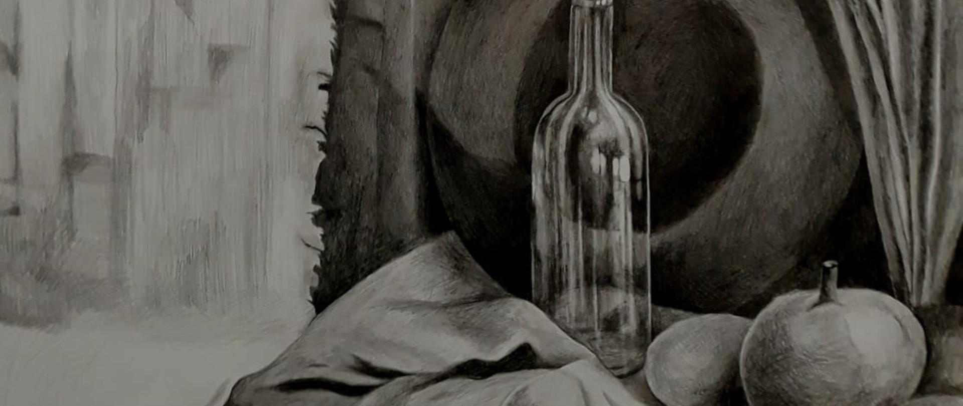 rysunek ołówkiem martwa natura