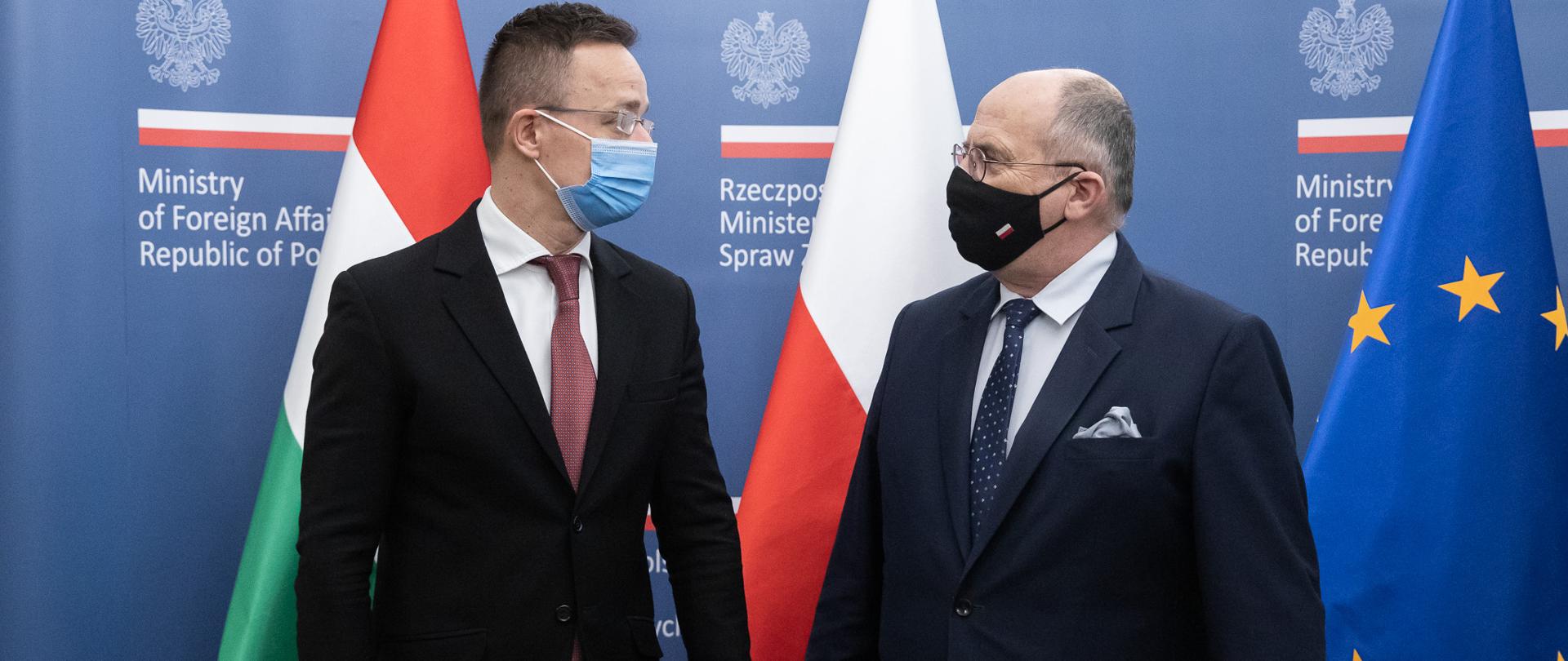 2021.01.28 Warszawa . Minister Zbigniew Rau . Wizyta minister SZ Wegry Peter Szijjarto .
Fot. Tymon Markowski / MSZ