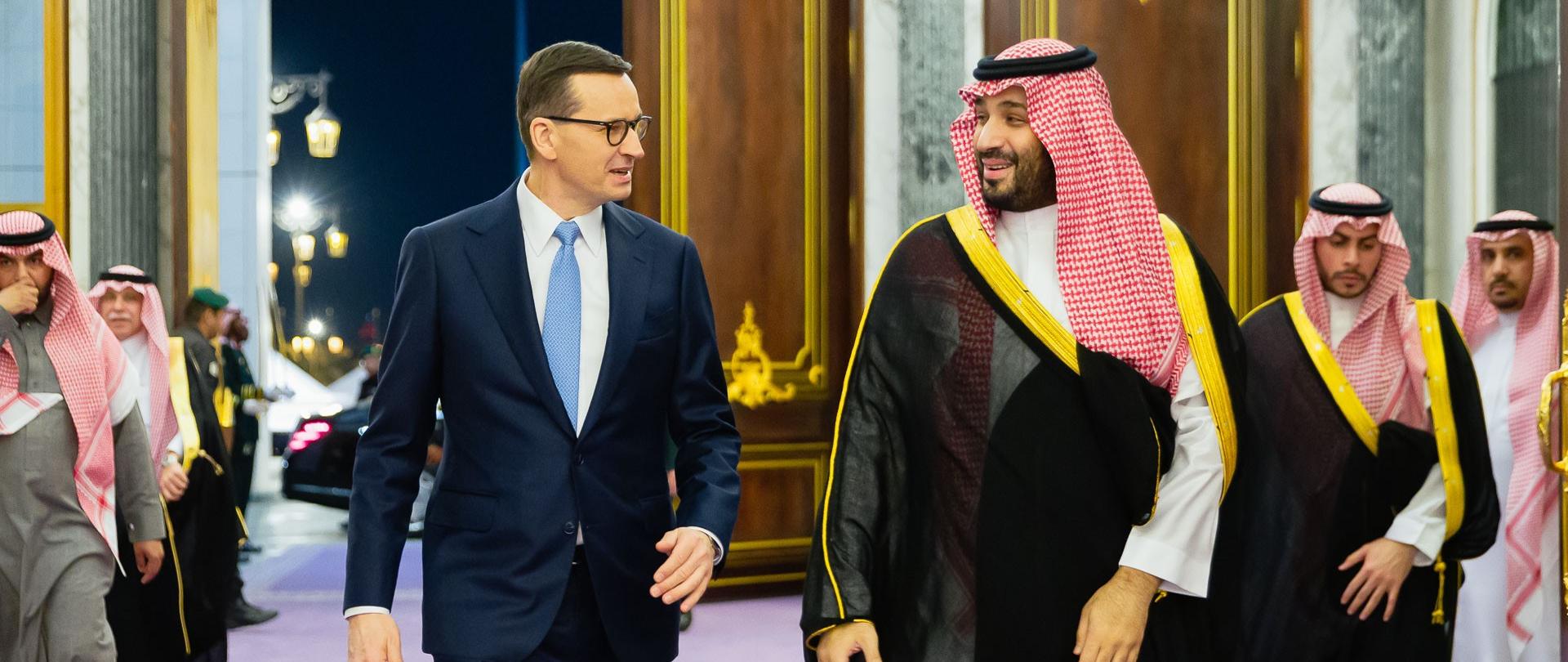 Premier Mateusz Morawiecki podczas wizyty w Arabii Saudyjskiej