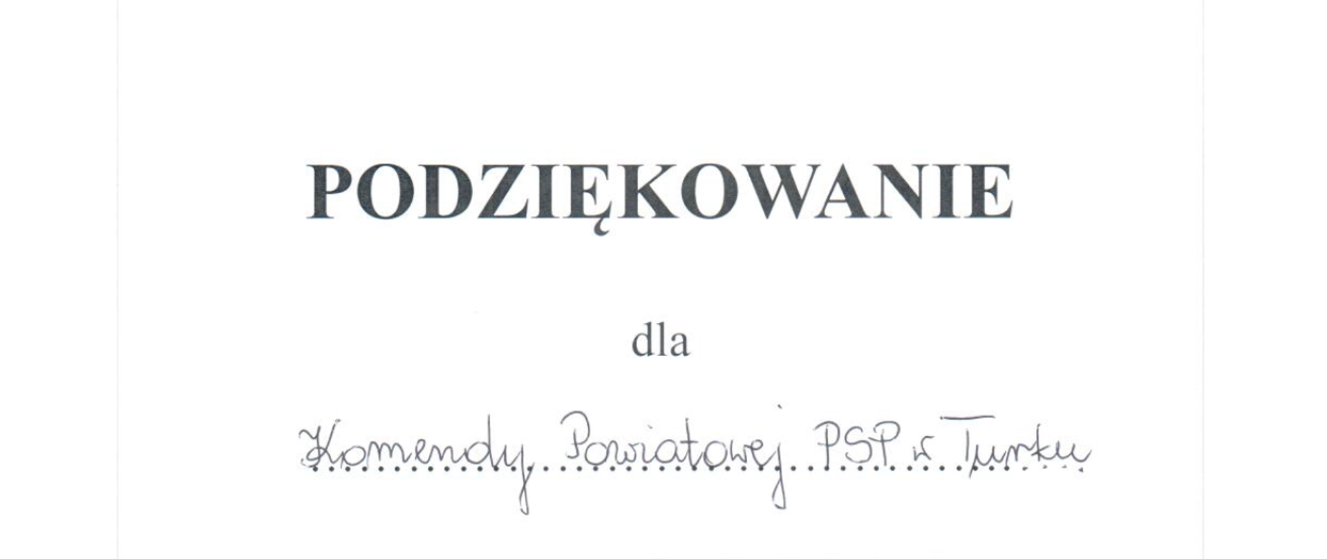 Podziękowanie