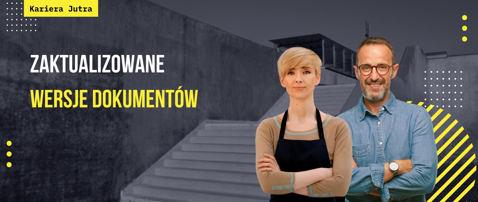 Zaktualizowane wersje załączników, kobieta i mężczyzna reprezentujący przedsiębiorców