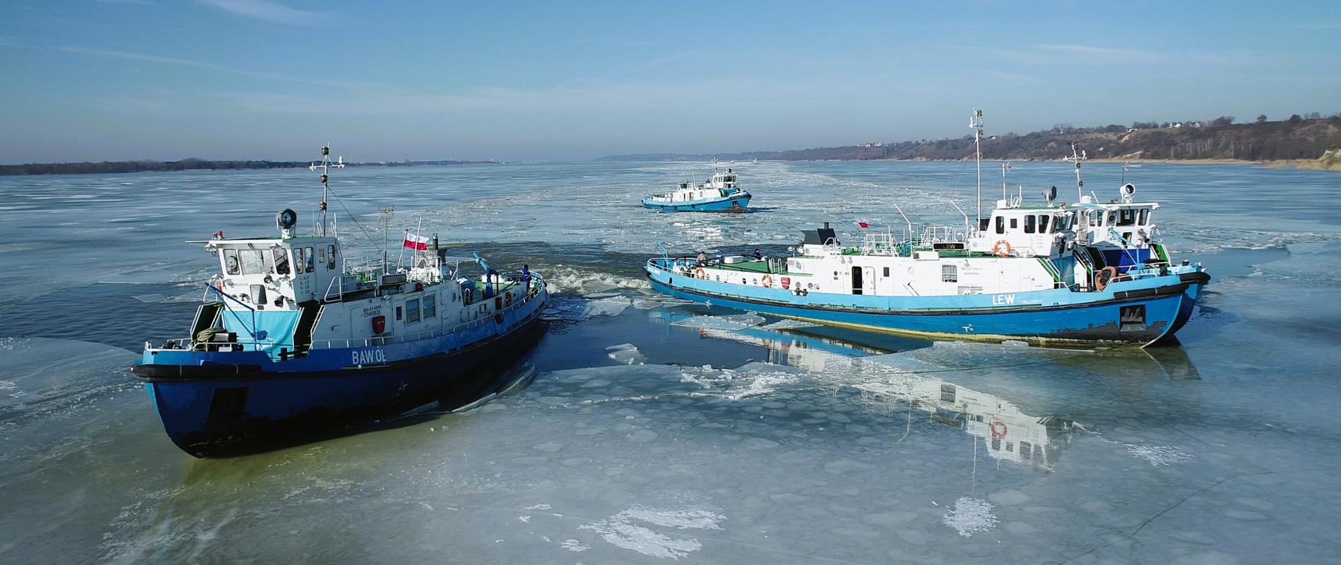Akcja lodołamania na Zbiorniku Włocławek