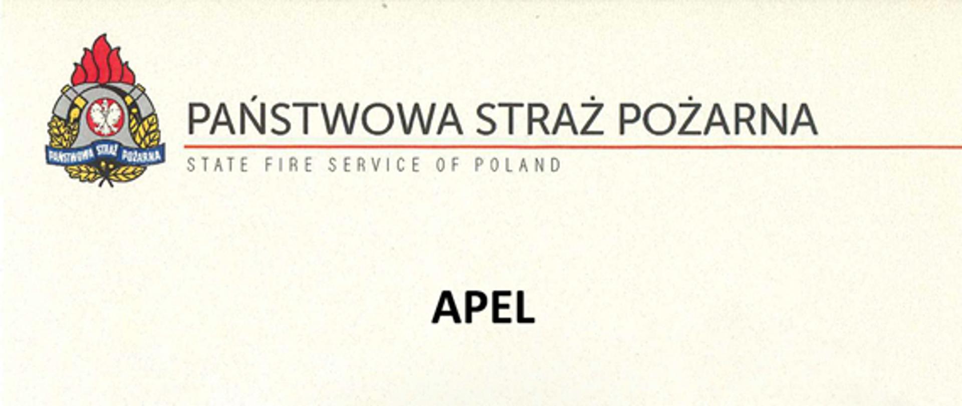 Apel Komendanta Głównego PSP 
