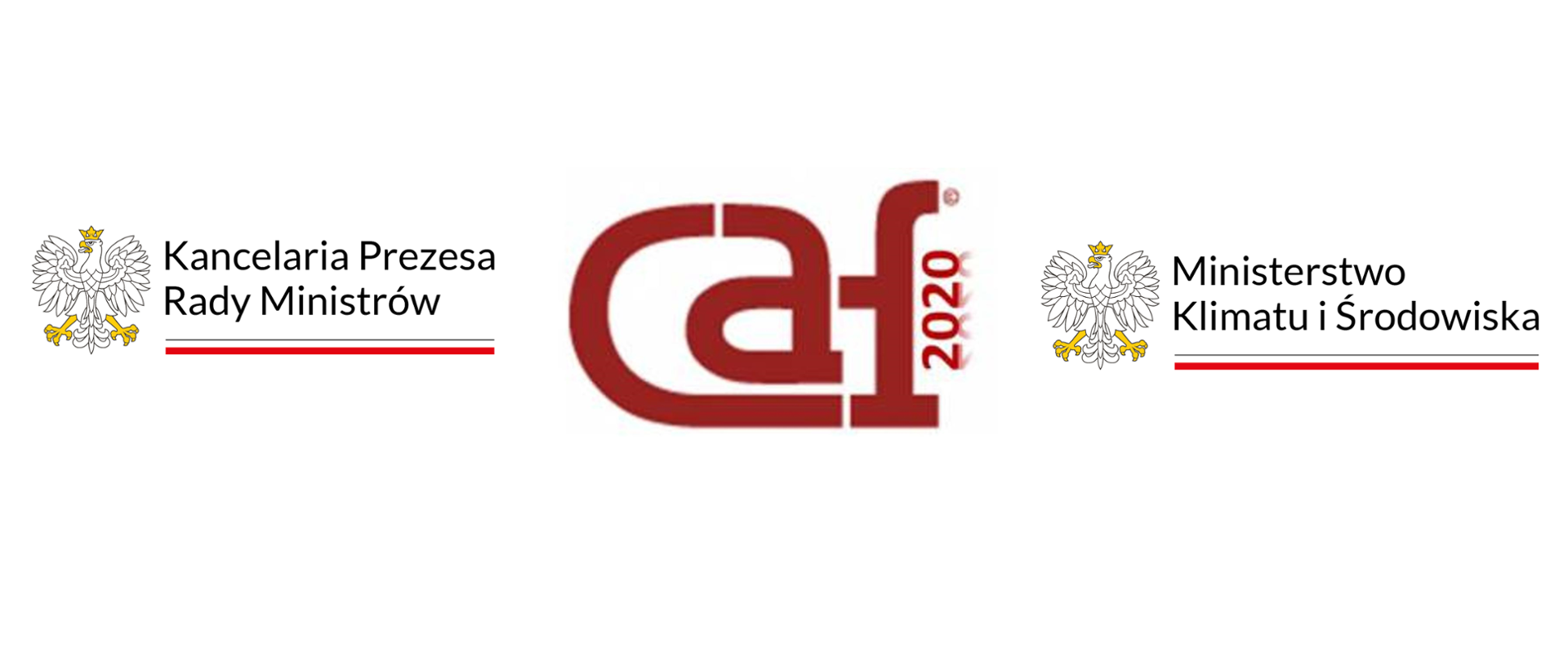 Logo KPRM i MKiŚ. Logo CAF2020