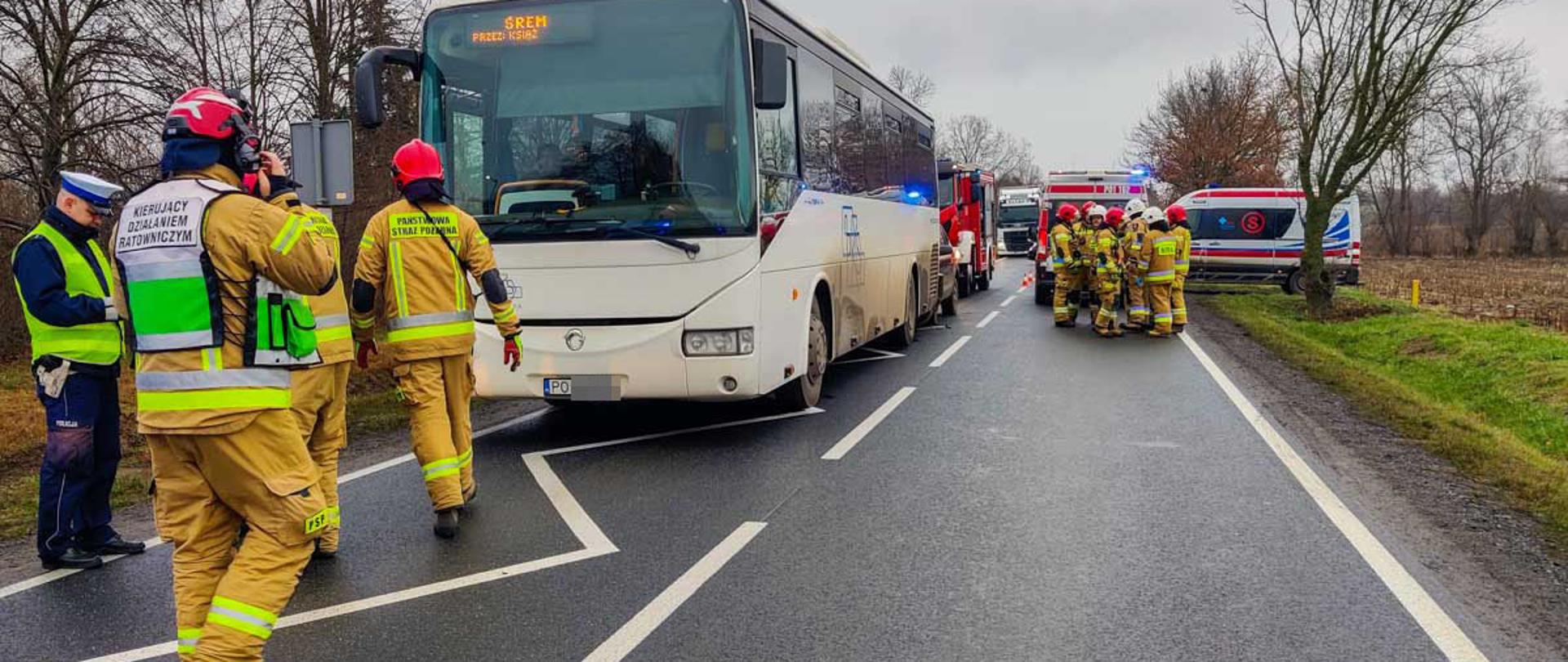 Na zdjęciu służby podczas obsługi zdarzenia.