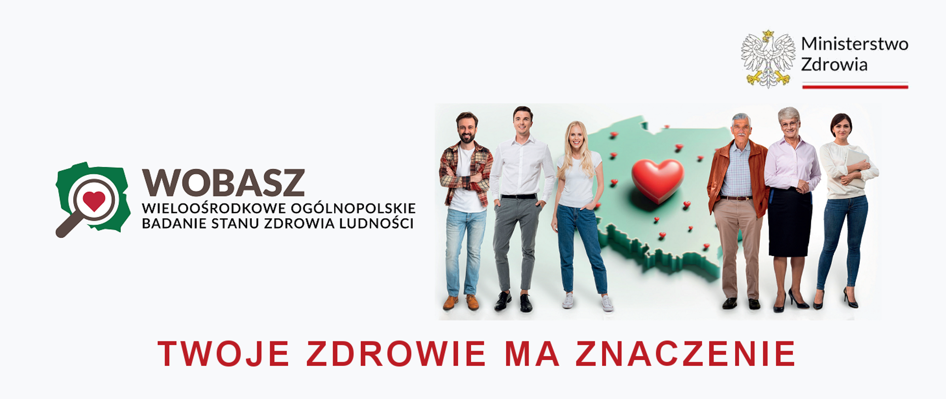 Z lewej strony napis: "WOBASZ", a poniżej napis: "TWOJE ZDROWIE MA ZNACZENIE"