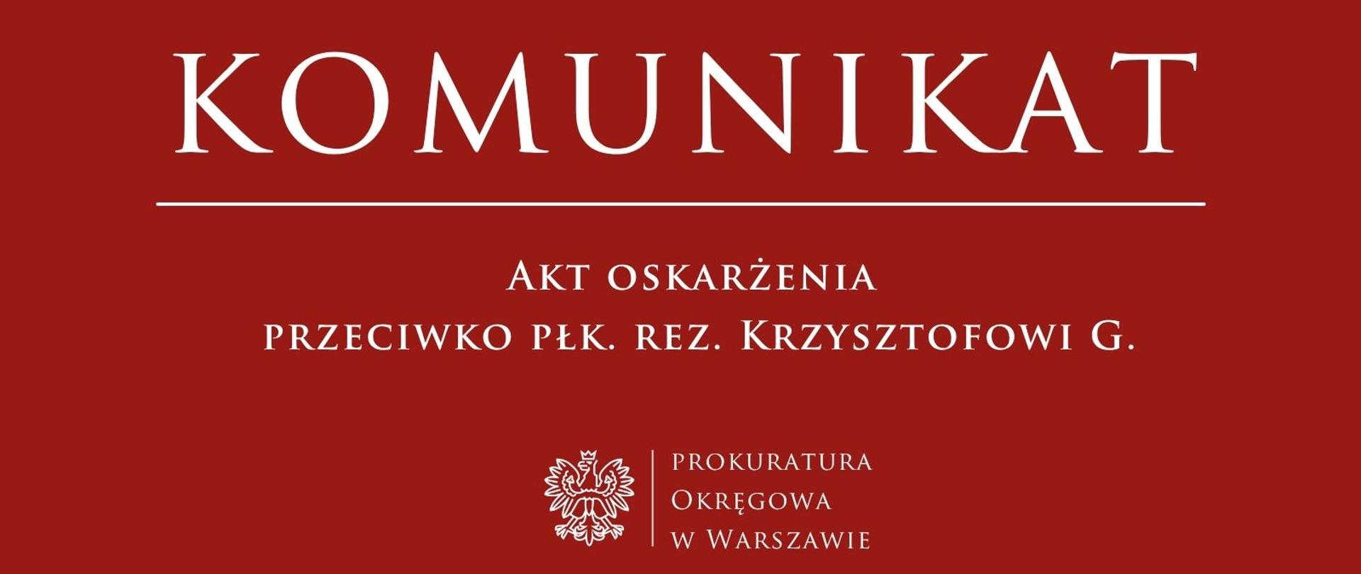 Komunikaty - Warszawa Okręg Płk G