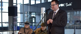 Wiceminister A. Bittel przemawiał podczas otwarcia wystawy