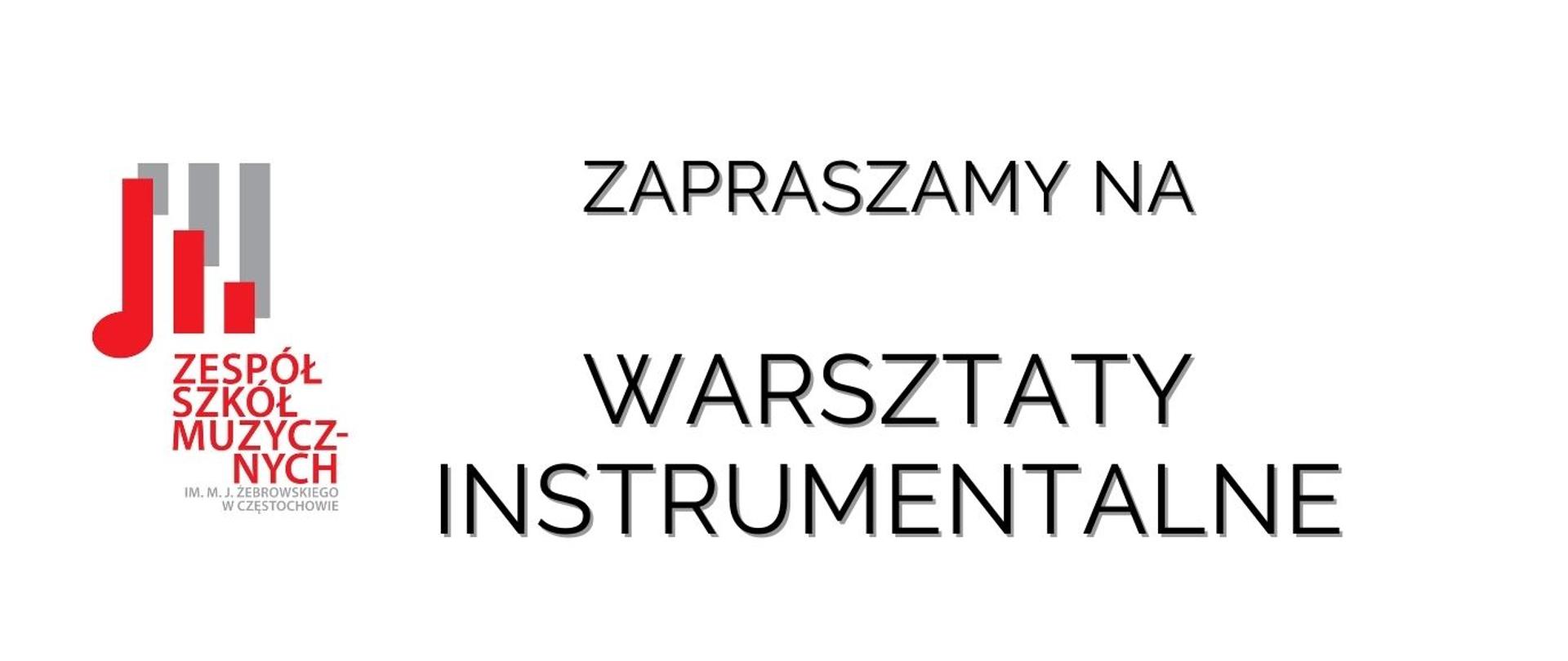 Na białym tle w lewym górnym rogu logo szkoły. Poniżej zdjęcia prowadzących warsztaty. Pod spodem informacje o dacie, godzinie i miejscu warsztatów.