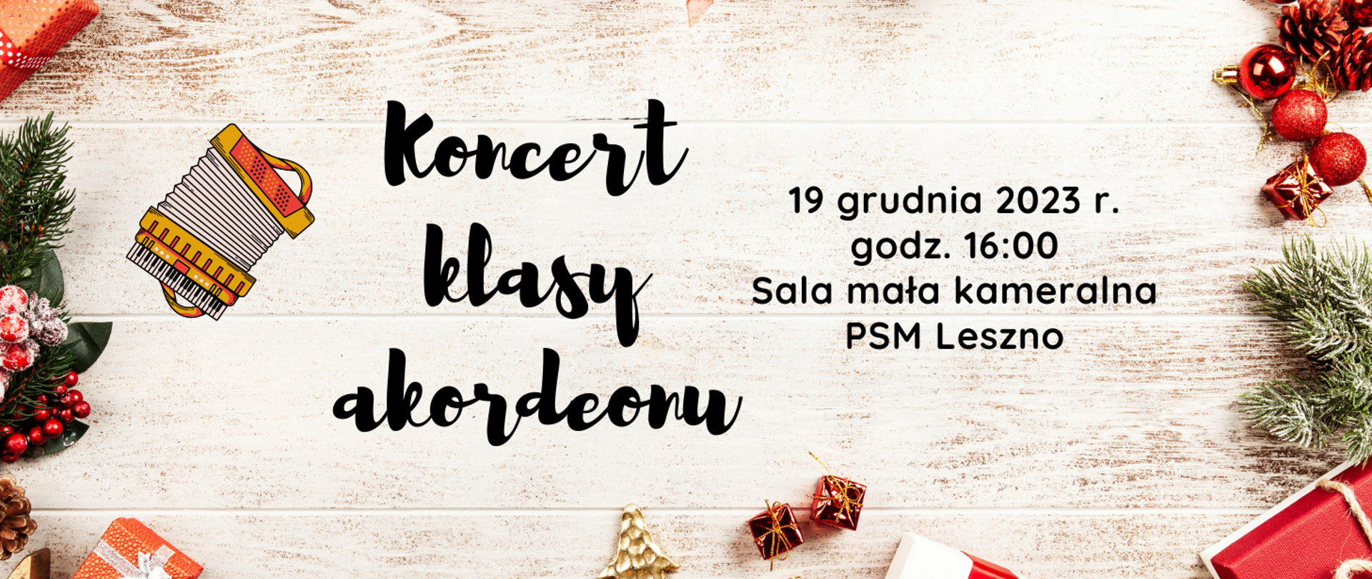 Koncert klasy akordeonu z motywami świątecznymi
