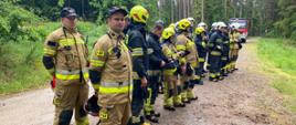 Na zdjęciu widoczni strażacy podczas omówienia zasad ćwiczeń