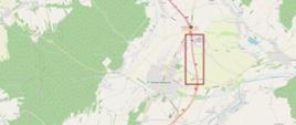 Mapa z zaznaczonym odcinkiem drogi ekspresowej S19 w okolicach Sokołowa Małopolskiego 