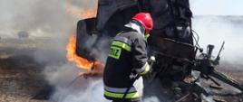 Pożar maszyny rolniczej