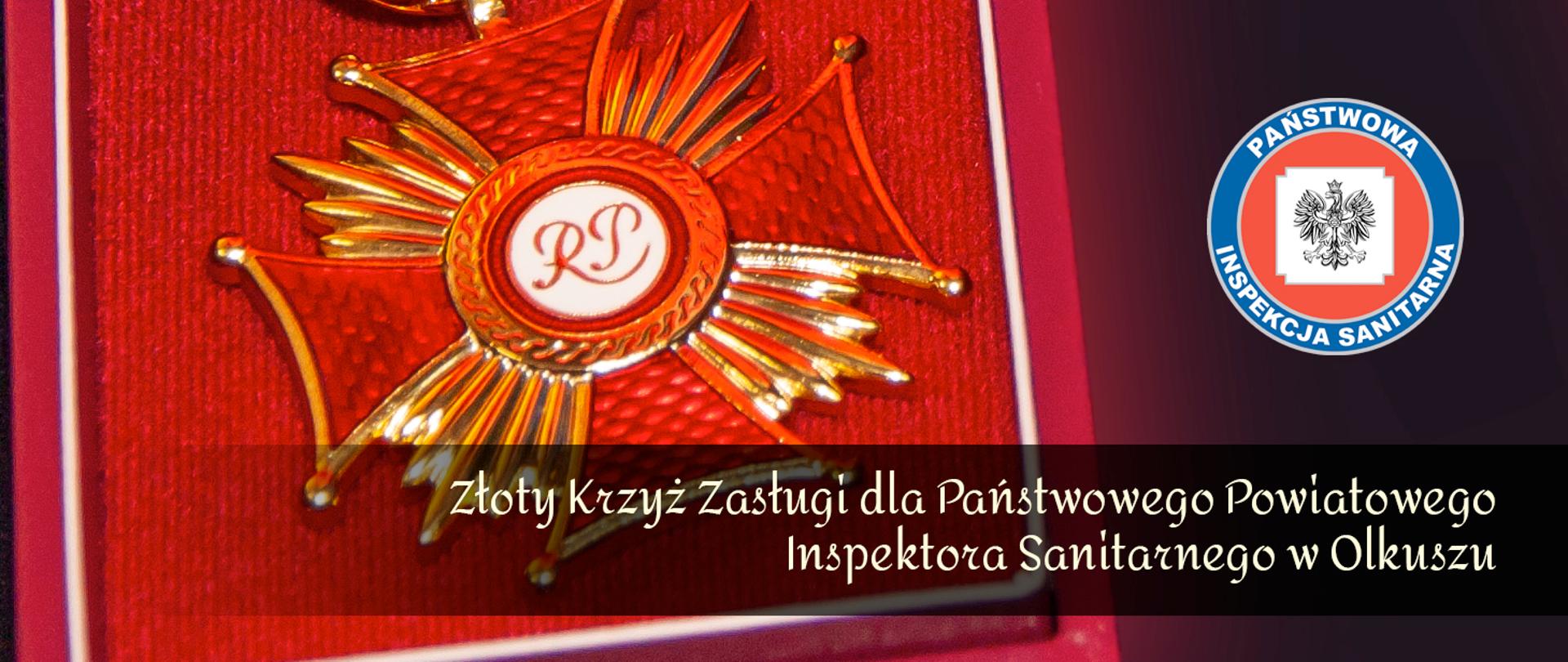 Złoty Krzyż Zasługi dla Agaty Knapik - Państwowego Powiatowego Inspektora Sanitarnego w Olkuszu