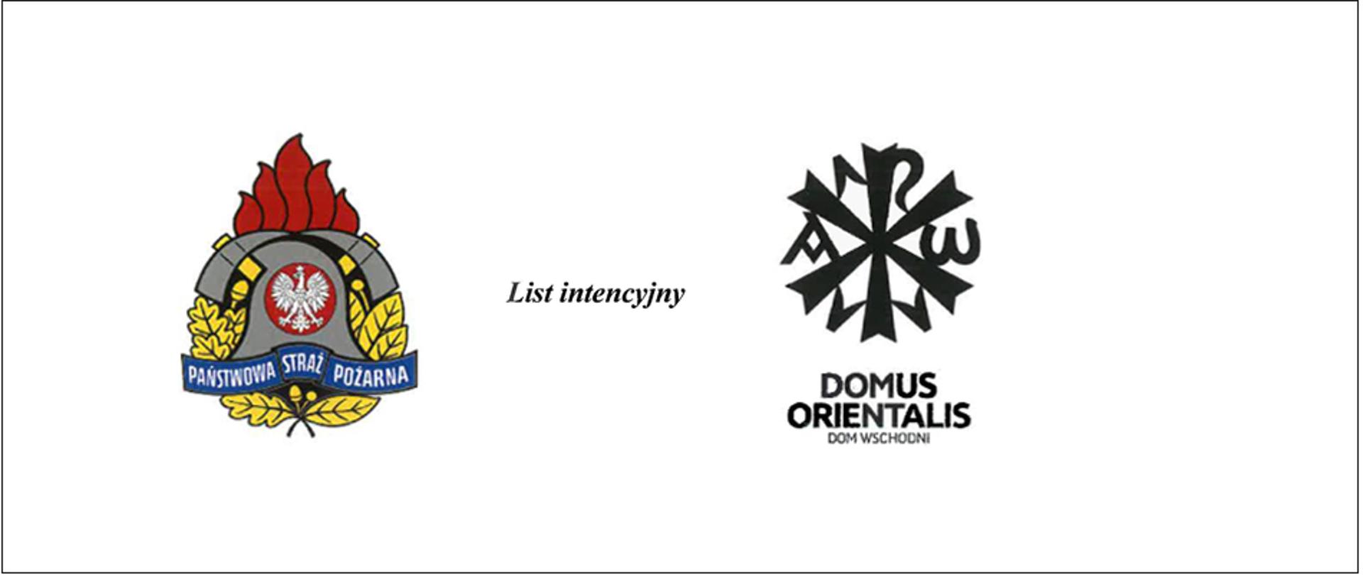 List intencyjny – baner – Na zdjęciu logo PSP i logo DOMUS ORIENTALIS