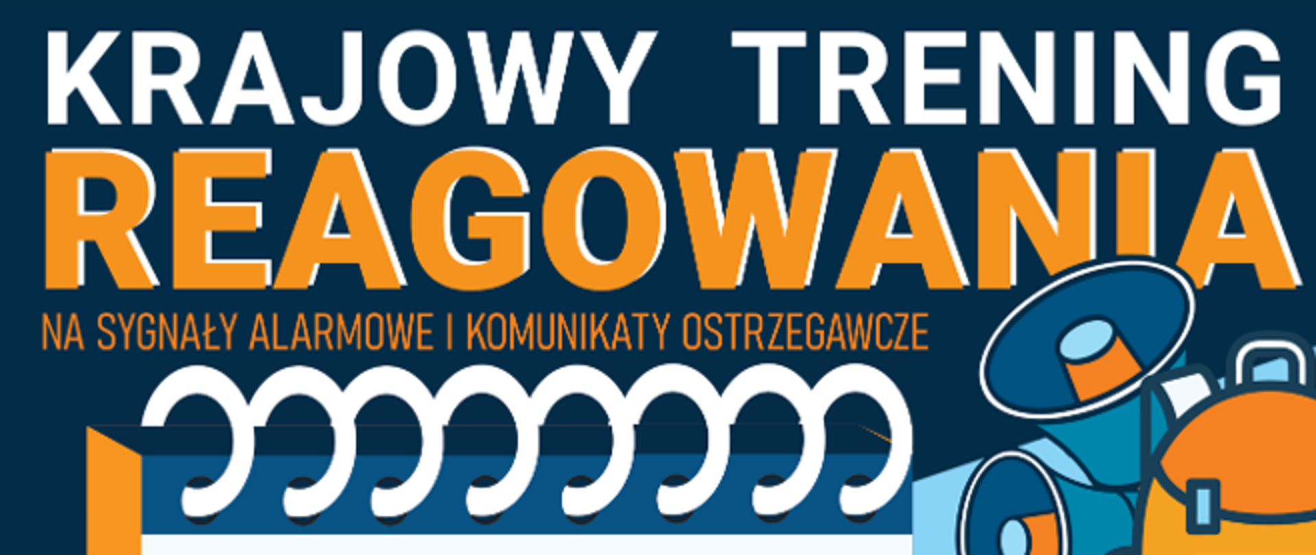 Zdjęcie to plakat informujący o wydarzeniu edukacyjno-szkoleniowym z zakresu bezpieczeństwa i obrony cywilnej.
Główne informacje o wydarzeniu
Tytuł: Krajowy Trening Reagowania na sygnały alarmowe i komunikaty ostrzegawcze
Organizator/Program: Akademia OLiOC (Ochrona Ludności i Obrona Cywilna)
Data: 29.08 (29 sierpnia)
Godziny: od 10:00 do 16:00
Miejsce: Mysłowice, Park Zamkowy
Czego się nauczysz (program wydarzenia):
Działać po usłyszeniu alarmu
Znaleźć miejsce schronienia
Spakować plecak ewakuacyjny
Elementy graficzne i identyfikacja
Z prawej strony widnieje postać w pomarańczowej kamizelce i kasku ochronnym z wskaźnikiem.
Na dole plakatu umieszczono logotypy: Ministerstwa Spraw Wewnętrznych i Administracji oraz Ochrony Ludności i Obrony Cywilnej wraz z niebieskim trójkątem na pomarańczowym tle (międzynarodowym znakiem obrony cywilnej).
Po prawej stronie kalendarza widoczna jest ilustracja plecaka z megafonami.