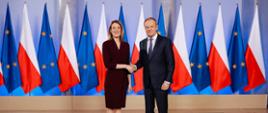 Prime Minister Donald Tusk during a meeting with the President of the European Parliament, Roberta Metsola.