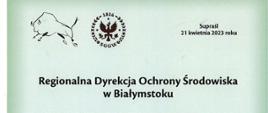 Podziękowanie za wieloletnie zaangażowanie i wspieranie ochrony żubra Bison bonasus 
