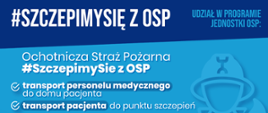 Na plakacie widnieją informacje o udziale OSP w działaniach przeciwko COVID-19