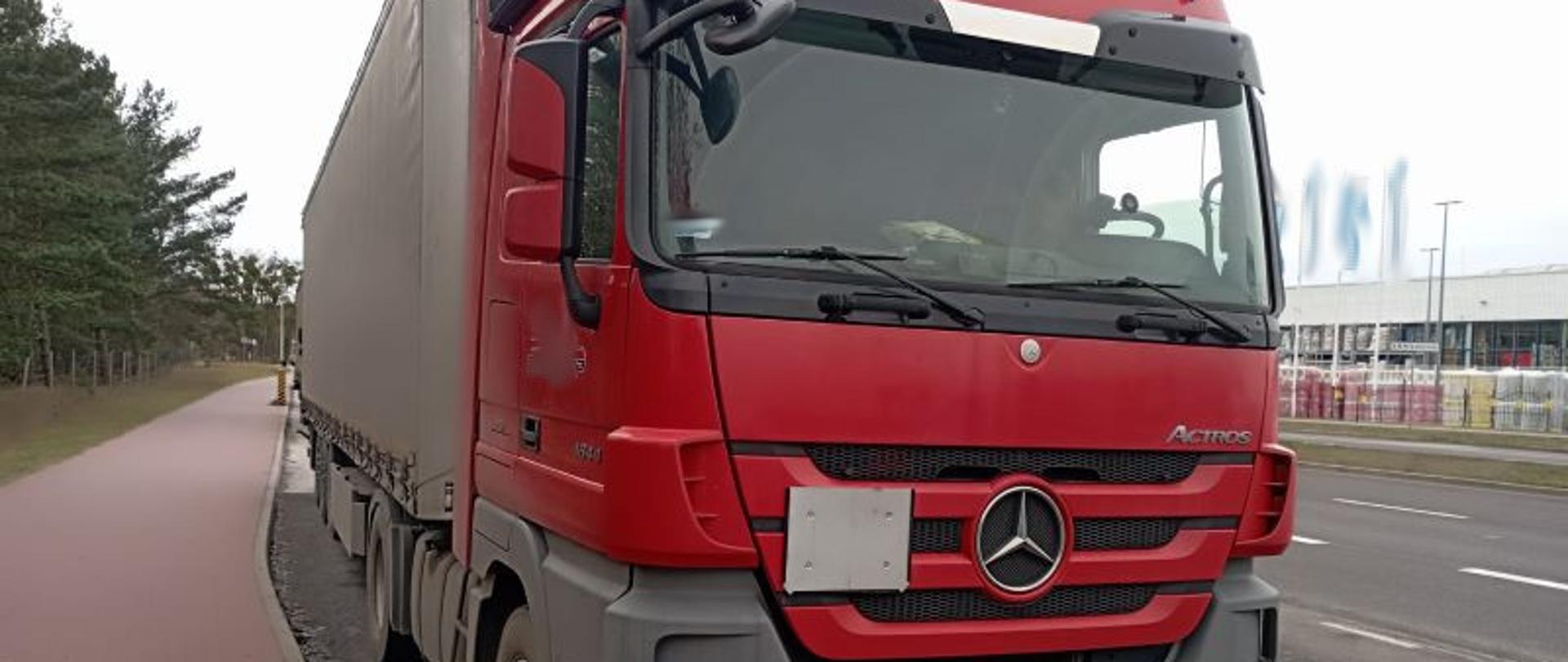 Widok zatrzymanego pojazdu do kontroli