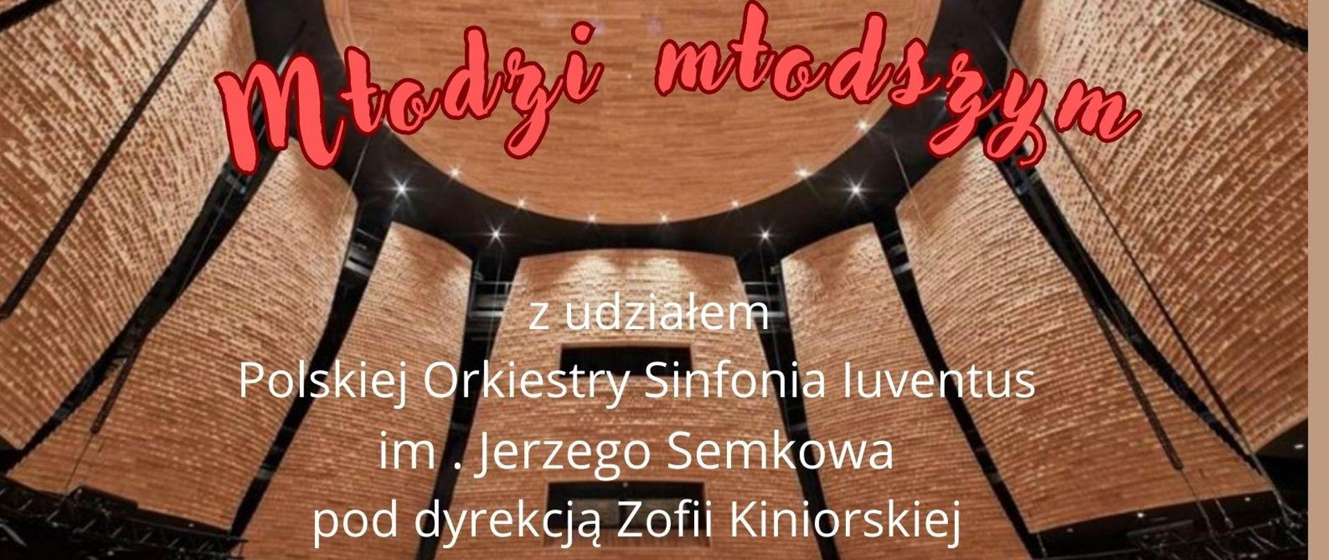Afisz koncerty na tle zdjęcia sali koncertowej informujący, że w dniu 17 maja 2024 r. odbędzie się uroczysty koncert laureatów Ogólnopolskiego Konkursu
Muzycznego CEA kwiecień 2024.