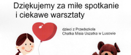 podziękowanie Przedszkole Chatka Misia Uszatka w Lusowie