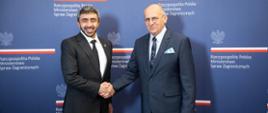 Minister Zbigniew Rau spotkał się z Jego Wysokością szejkiem Abdullahem Bin Zayedem
Al-Nahyanem, Ministrem Spraw Zagranicznych i Współpracy Międzynarodowej Państwa Zjednoczonych Emiratów Arabskich