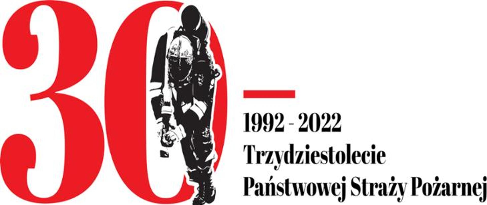 Logotyp z okazji trzydziestolecia państwowej straży pożarnej