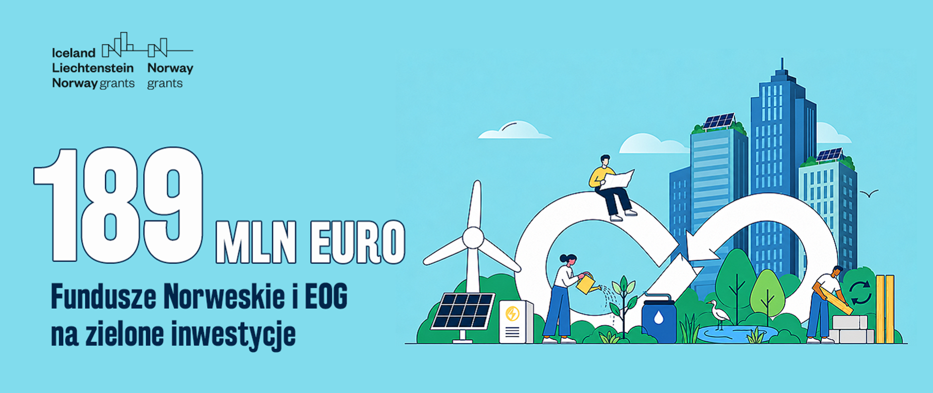 Plakat Prograu "Zielona Transformacja" wystartował. 189 mln euro na projekty dla klimatu, energii, przyrody i gospodarki o obiegu zamkniętym
